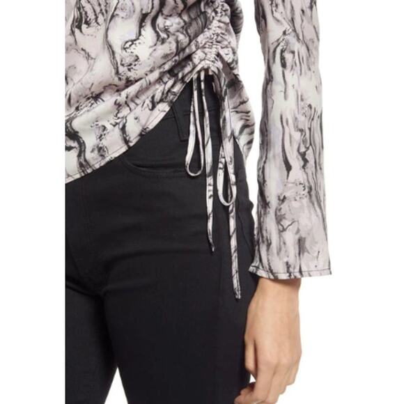 New ~ OPEN EDIT ~ Gray Marbleized Asymmetrical Blouse Size S - Picture 10 of 10